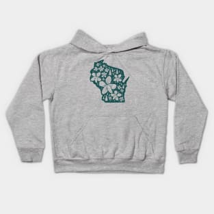 Wisconsin Floral Nature Design Kids Hoodie